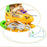 1 Pair Children Full Flash 8 Wheels Roller Skates Skating Shoes with Helmet and Protective Gear , Size M - Gold - 6