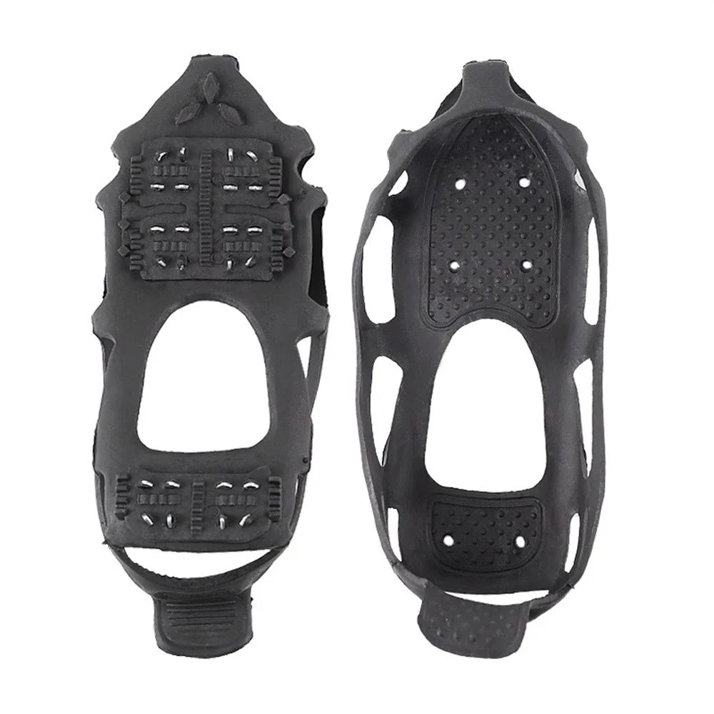 1 Pair 24-Tooth Ice Cleats Anti-Slip Shoe Covers Crampons Traction Grips For Outdoor Activities - Black  /  S (Fits Shoe Sizes 35-38) - 5