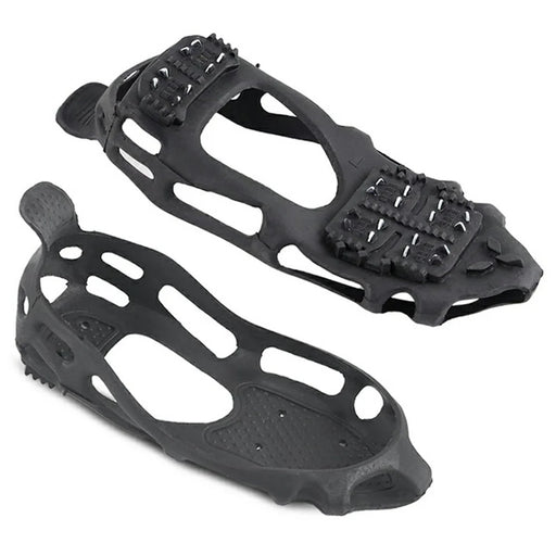 1 Pair 24-Tooth Ice Cleats Anti-Slip Shoe Covers Crampons Traction Grips For Outdoor Activities - Black  /  M (Fits Shoe Sizes 39-42) - 2