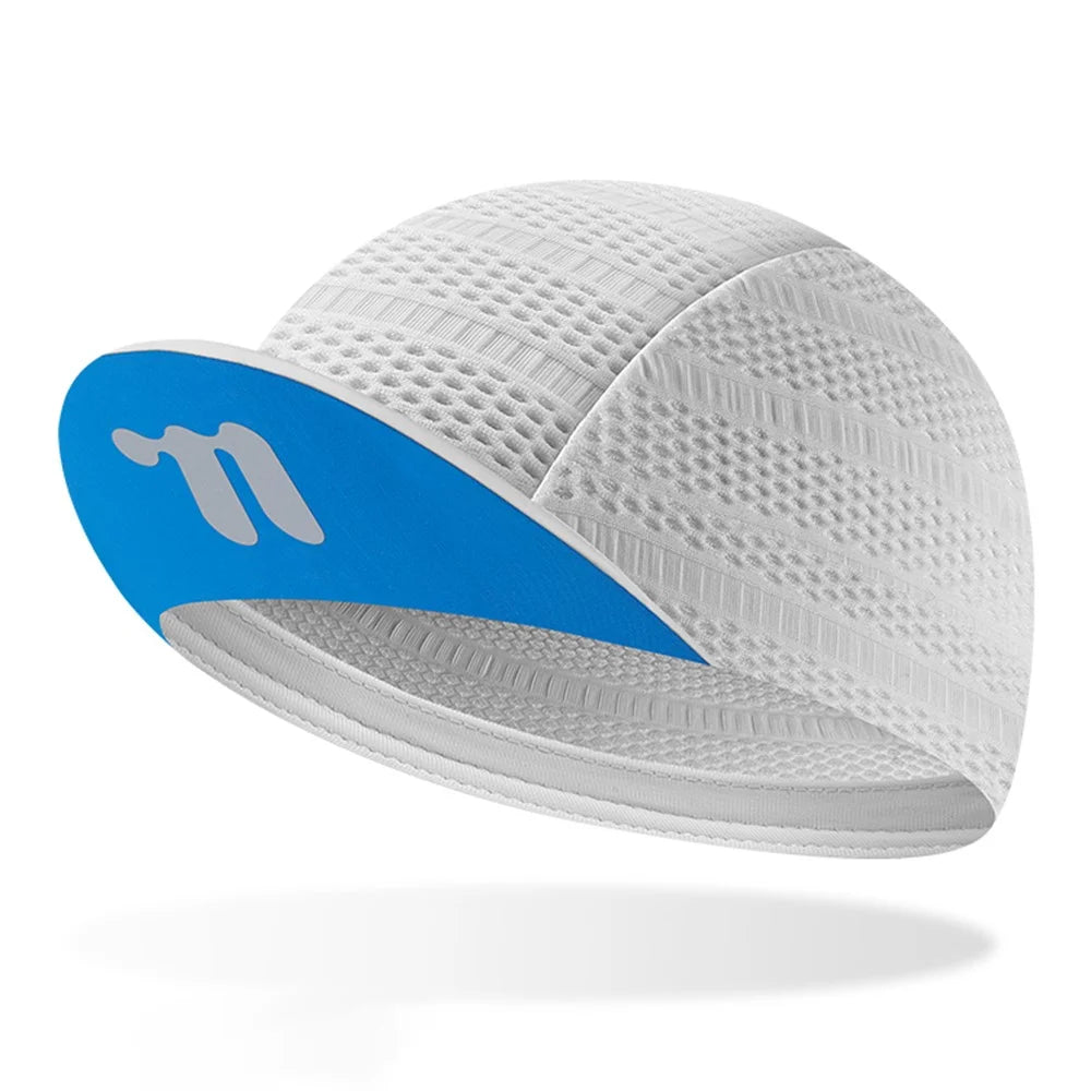 WEST BIKING YP0201452 Summer Cycling Cap Breathable Ice Silk Sun Protection Helmet Liner Hat - White+Blue - 1