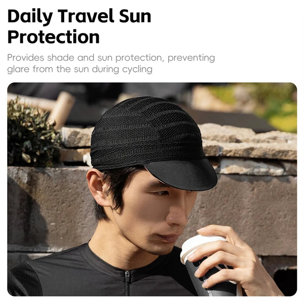 WEST BIKING YP0201452 Summer Cycling Cap Breathable Ice Silk Sun Protection Helmet Liner Hat - White+Blue - 3