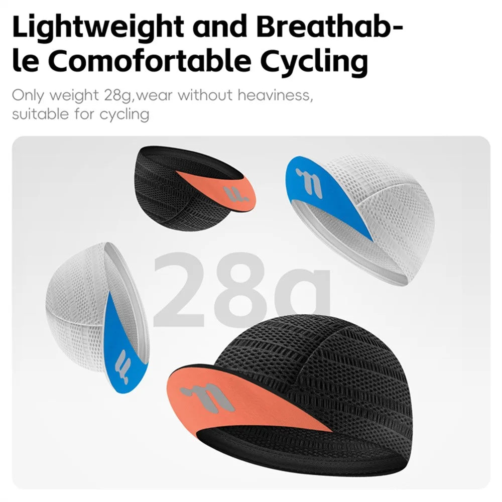WEST BIKING YP0201452 Summer Cycling Cap Breathable Ice Silk Sun Protection Helmet Liner Hat - White+Blue - 4