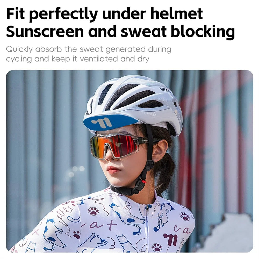 WEST BIKING YP0201452 Summer Cycling Cap Breathable Ice Silk Sun Protection Helmet Liner Hat - White+Blue - 5
