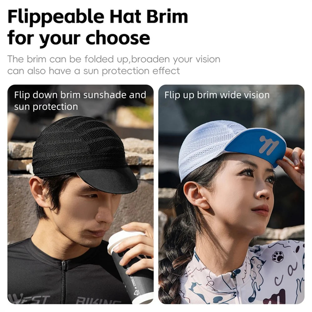 WEST BIKING YP0201452 Summer Cycling Cap Breathable Ice Silk Sun Protection Helmet Liner Hat - White+Blue - 7