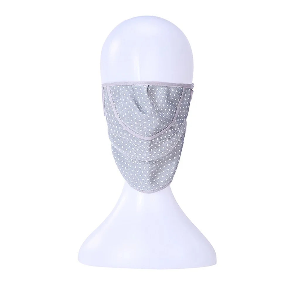 Cooling Face Mask Summer Outdoor Cycling Breathable Windproof Face Cover Adjustable UV Protection Mask - Grey / with Dot - 1