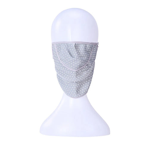 Cooling Face Mask Summer Outdoor Cycling Breathable Windproof Face Cover Adjustable UV Protection Mask - Grey / with Dot - 1