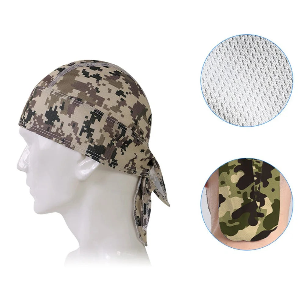 Camouflage Pattern Breathable Pirate Hat Moisture Wicking Head Scarf for Outdoor Cycling Running - MCPDM-001 - 1