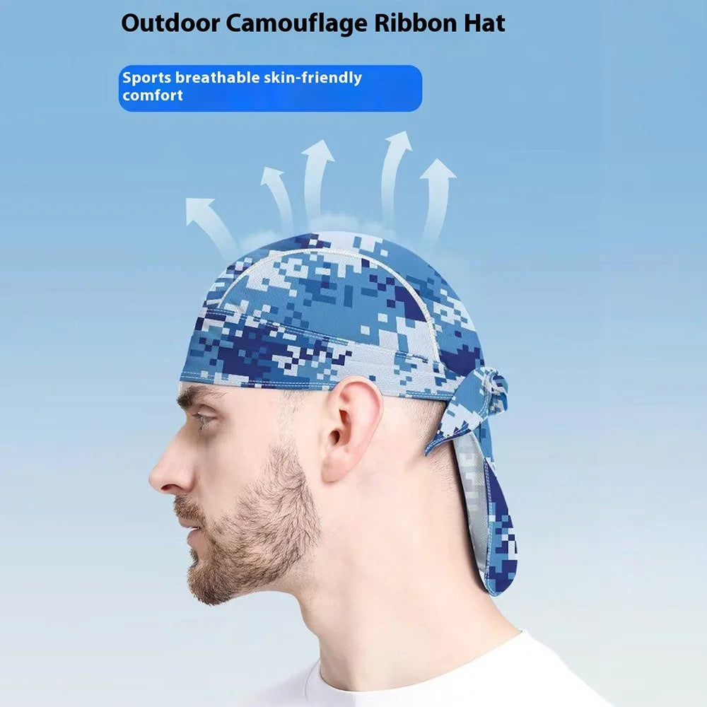 Camouflage Pattern Breathable Pirate Hat Moisture Wicking Head Scarf for Outdoor Cycling Running - MCPDM-001 - 3