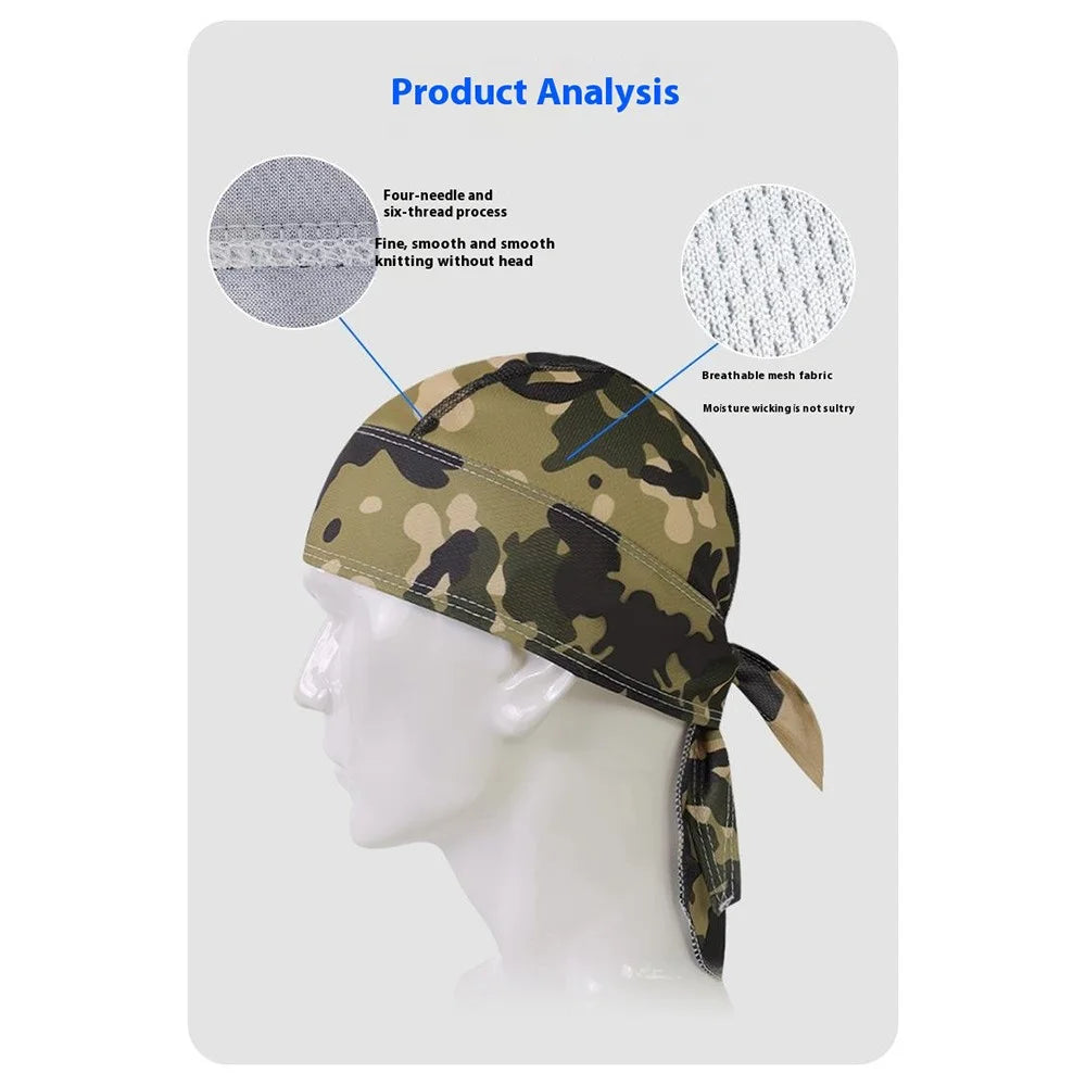 Camouflage Pattern Breathable Pirate Hat Moisture Wicking Head Scarf for Outdoor Cycling Running - MCPDM-001 - 4