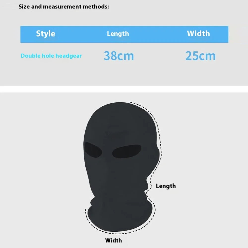 Dual Hole Breathable Cycling Mask Motorcycle Helmet Liner Quick-Dry Balaclava Sun Protection Ice Silk Hood - Black - 4