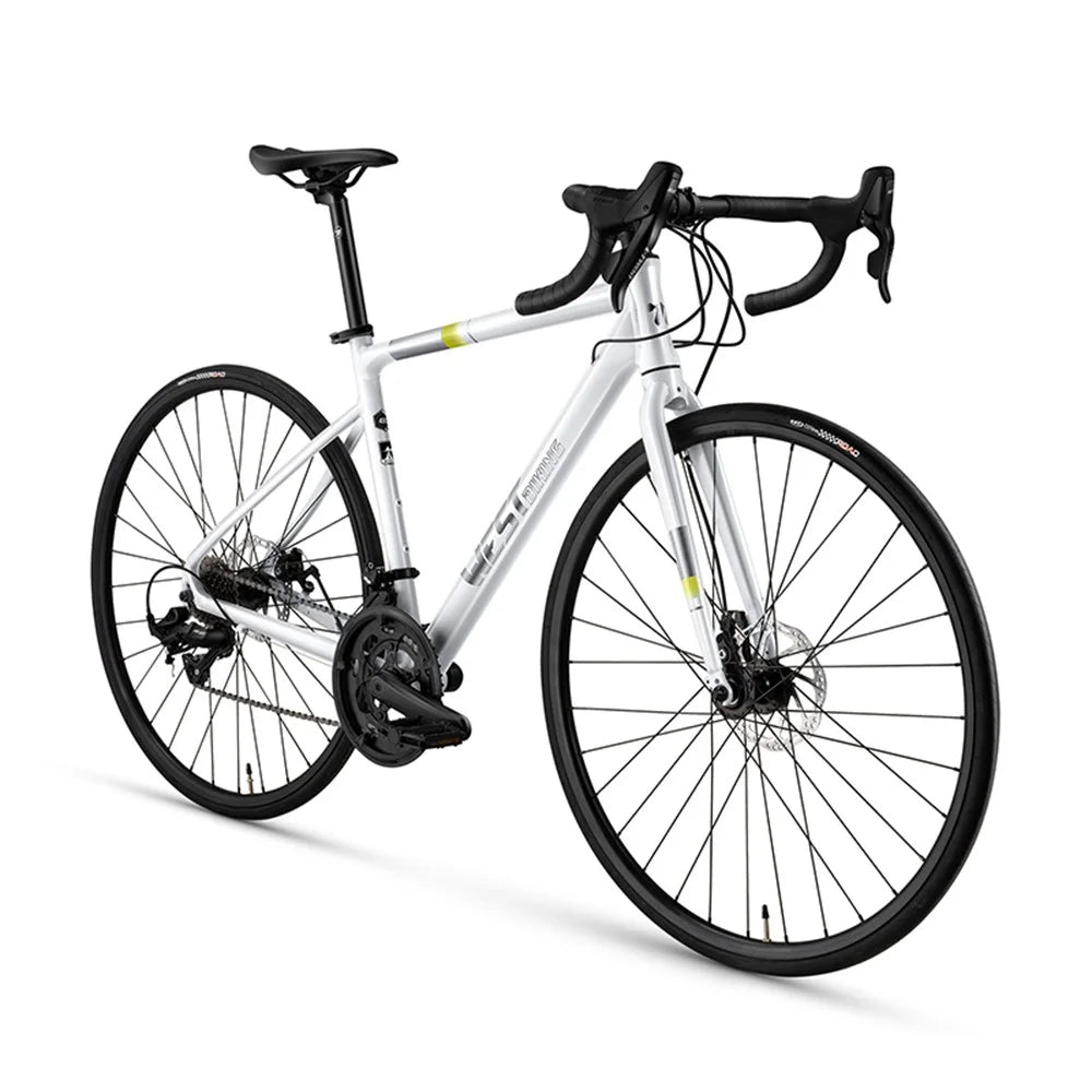 WEST BIKING JX100 700C Road Bike Lightweight Aluminum Alloy Disc Brake Bicycle for 155 - 168cm Height - White - 1