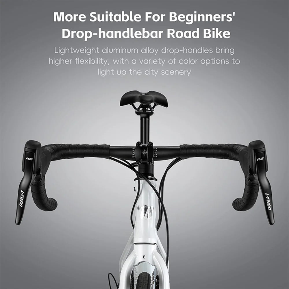 WEST BIKING JX100 700C Road Bike Lightweight Aluminum Alloy Disc Brake Bicycle for 155 - 168cm Height - White - 5