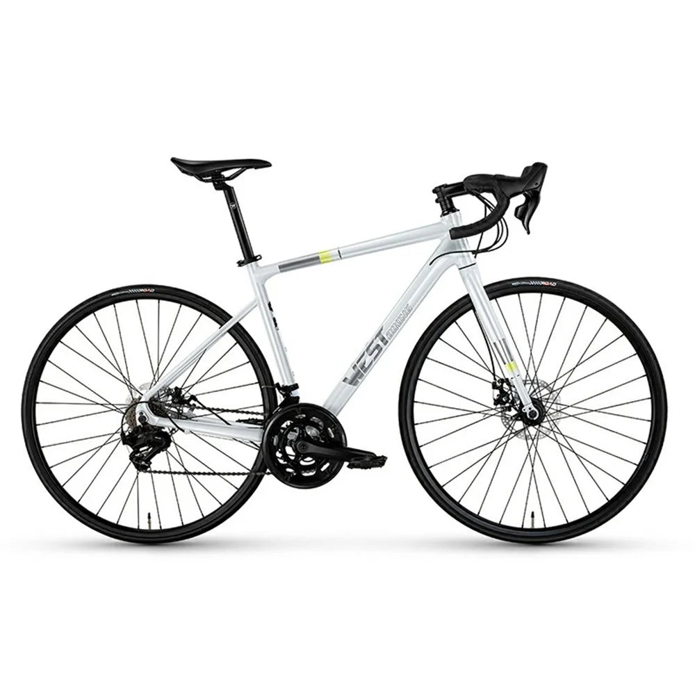 WEST BIKING JX100 700C Road Bike Lightweight Aluminum Alloy Disc Brake Bicycle for 175 - 190cm Height, YP1401051 - White - 1