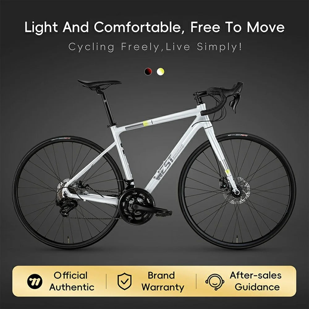 WEST BIKING JX100 700C Road Bike Lightweight Aluminum Alloy Disc Brake Bicycle for 175 - 190cm Height, YP1401051 - White - 2