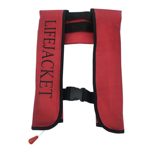 JH-CQJSY-01 Manual Version Portable Inflatable Life Jacket Adult 300D Nylon 150N High Buoyancy Vest - Red - 1