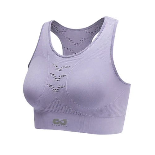 GOLOVEJOY YJ01 Size XL Women Yoga Bra Summer Outdoor Sports Cycling Fitness Vest with Removable Chest Pads - Purple - 1