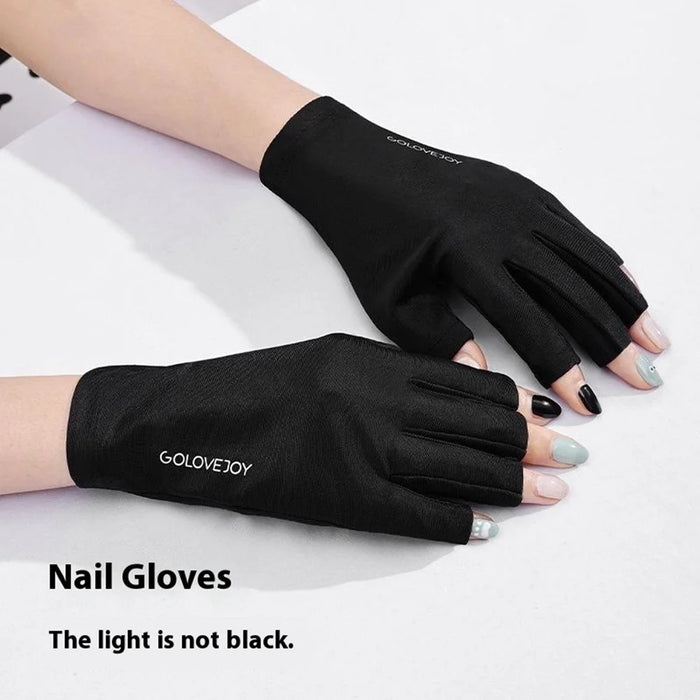 GOLOVEJOY MJ03 Ice Silk Gloves UV Protection Anti Slip Breathable Half-Finger Gloves For Women - Black - 2