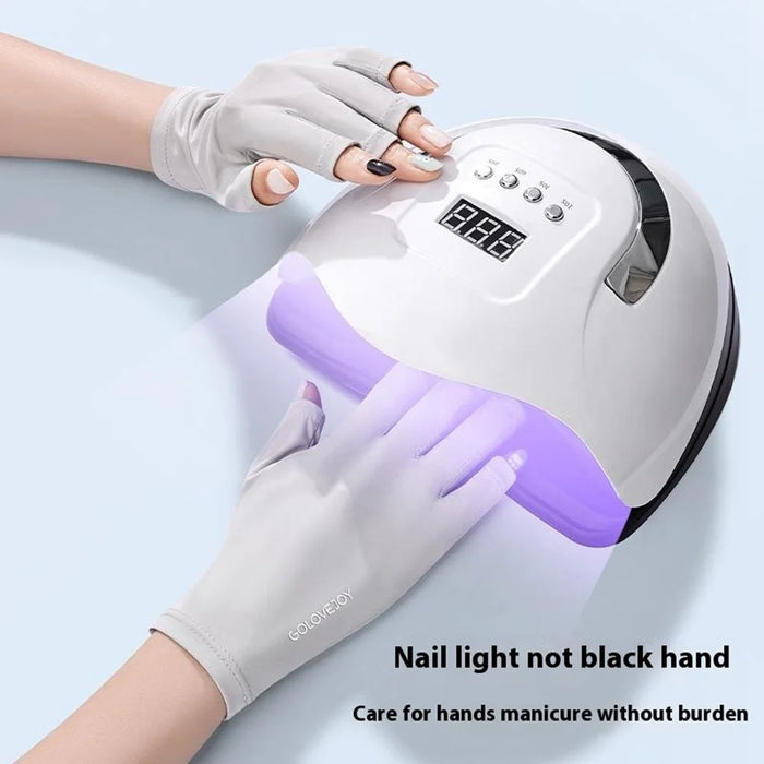 GOLOVEJOY MJ03 Ice Silk Gloves UV Protection Anti Slip Breathable Half-Finger Gloves For Women - Black - 5