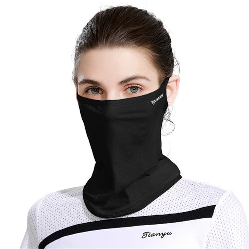 GOLOVEJOY XTJ85 Outdoor Golf Sun Protection Ice Silk Face Mask Neck Gaiter Cooling Breathable Ear Loop Face Cover - Black - 1