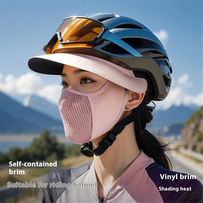 GOLOVEJOY XTJ146 Summer Cycling Face Mask Ice Silk Breathable UV Shield Face Cover Sun Hat - Dark Grey - 4