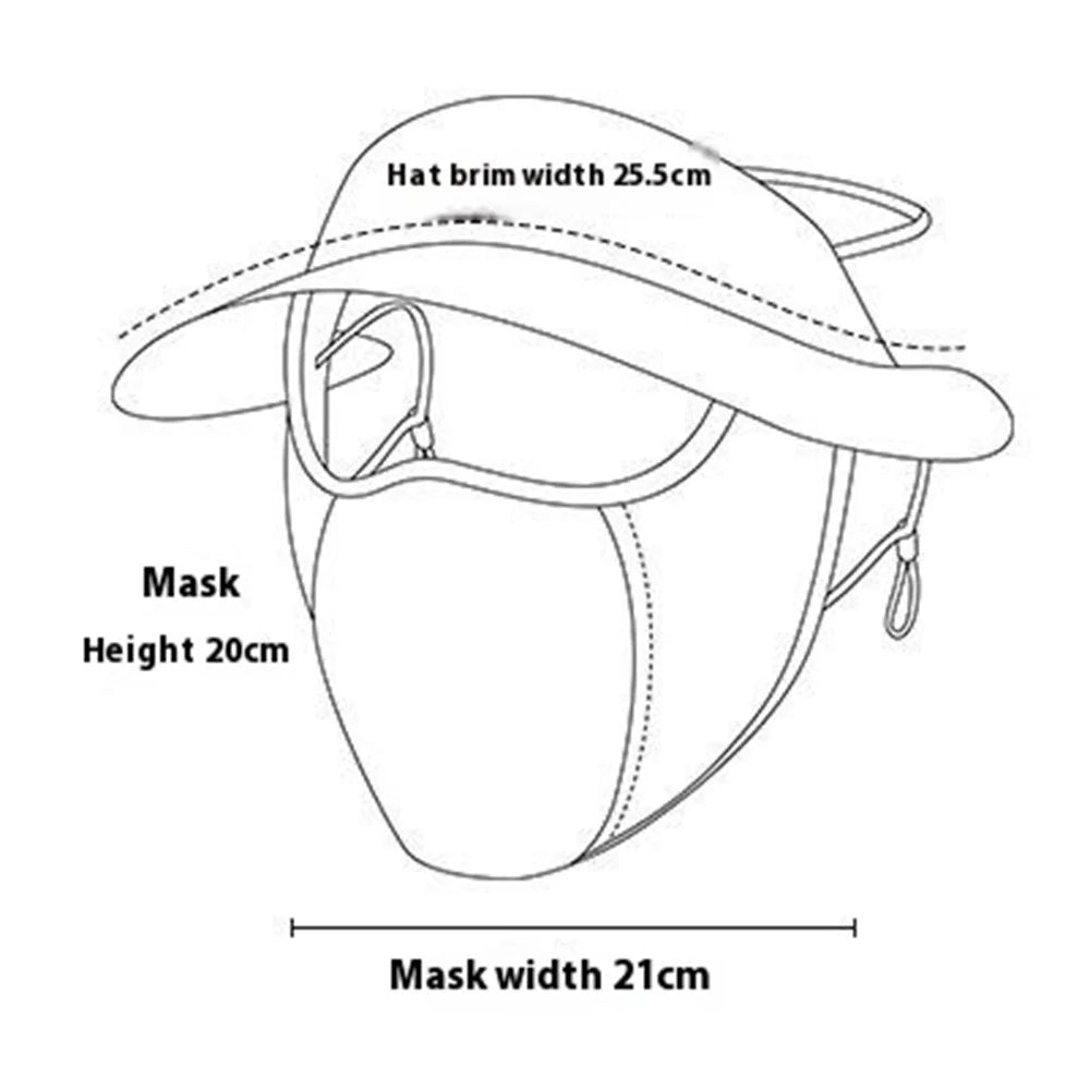 GOLOVEJOY XTJ146 Summer Cycling Face Mask Ice Silk Breathable UV Shield Face Cover Sun Hat - Dark Grey - 7