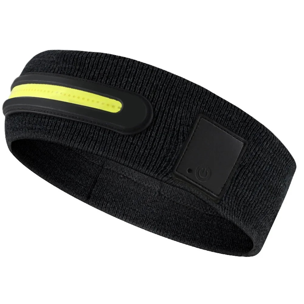 Z3-TD3 LED Headband Running Rechargeable Light Up Headwear Sweat Absorbing 3 Light Modes Hair Band - Black - 2
