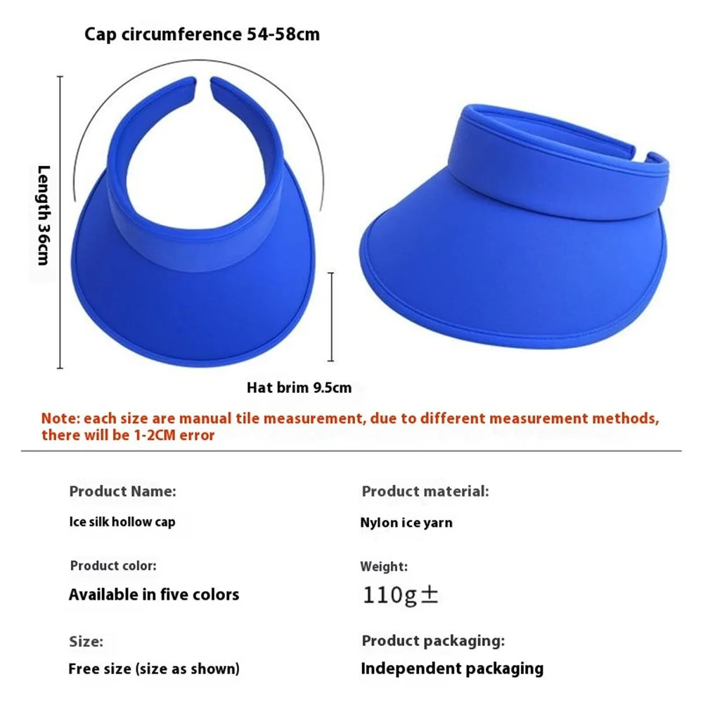 BSKDM Summer Wide Brim Sun Hat UV Protection Visor Cap Quick Dry Sweat Wicking Running Hat - Blue - 5