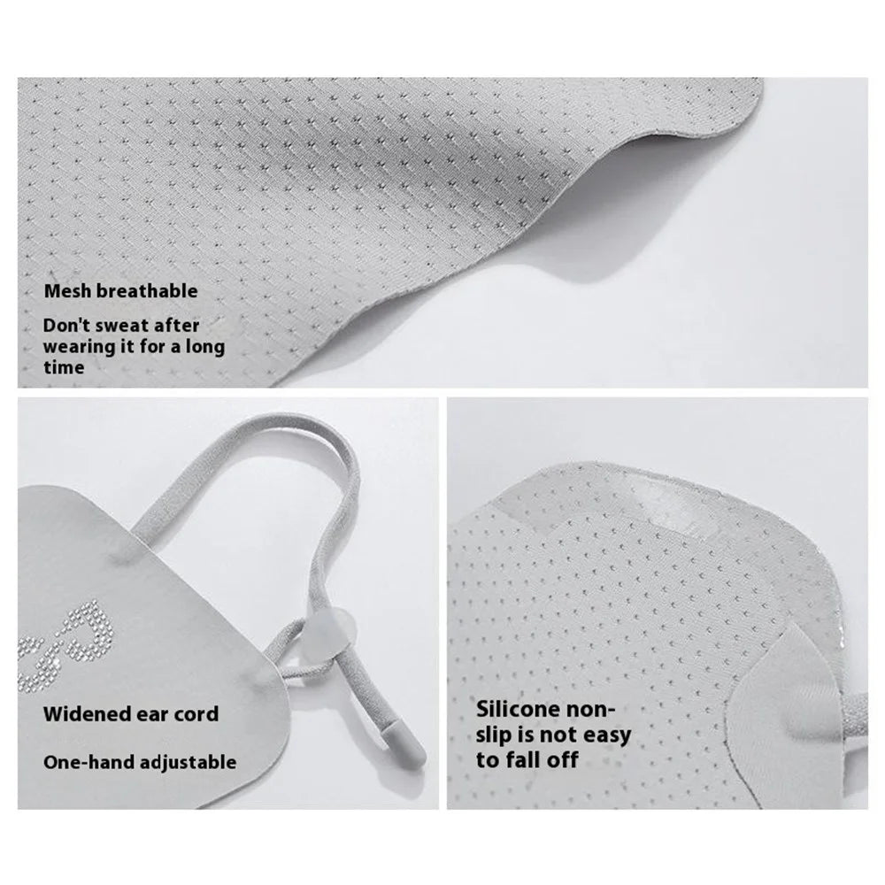 XTJ144 Outdoor Golf Sun Protection Face Mask Women Eye Corner Protection Butterfly Design Breathable Ice Silk Mask - Grey - 2