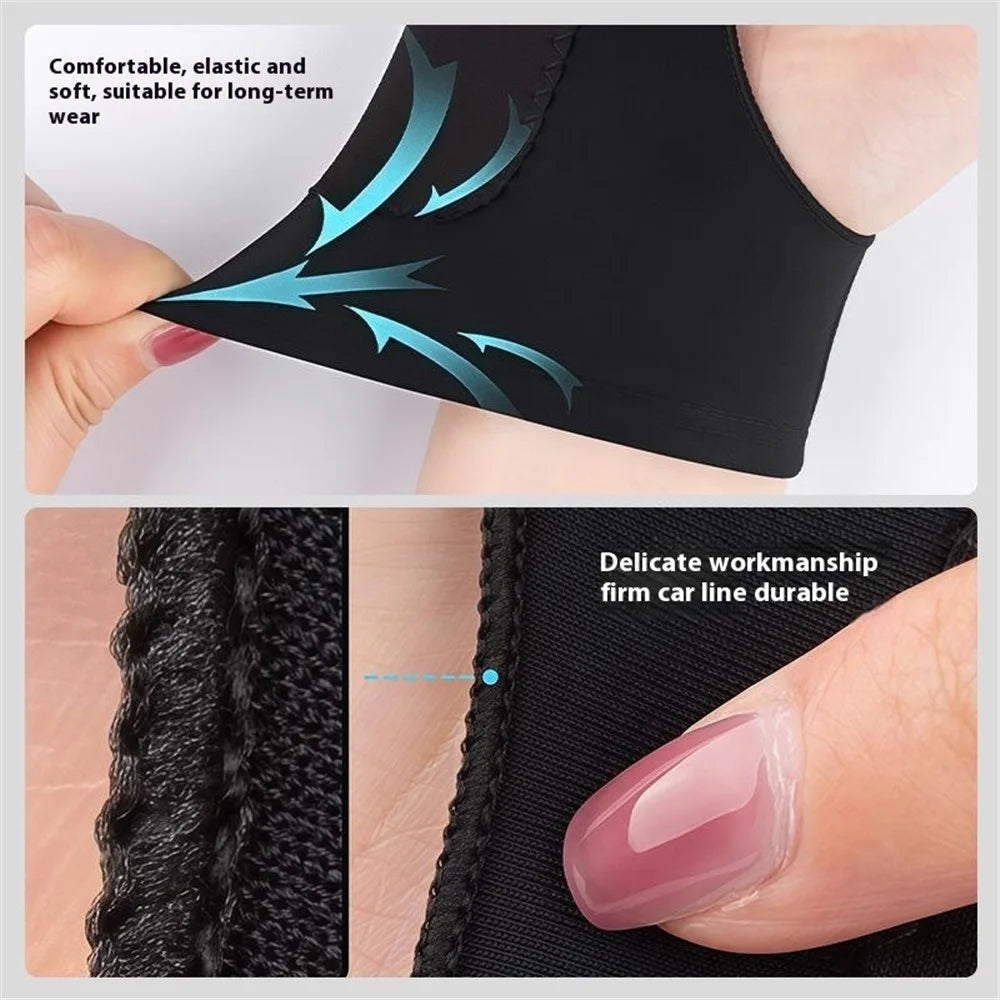 SCHHST 1Pc Anti-Smudge Drawing Glove Artists Thick Spandex Tablet Stylus Two Finger Breathable Sweat Resistant Glove - Black / S - 5