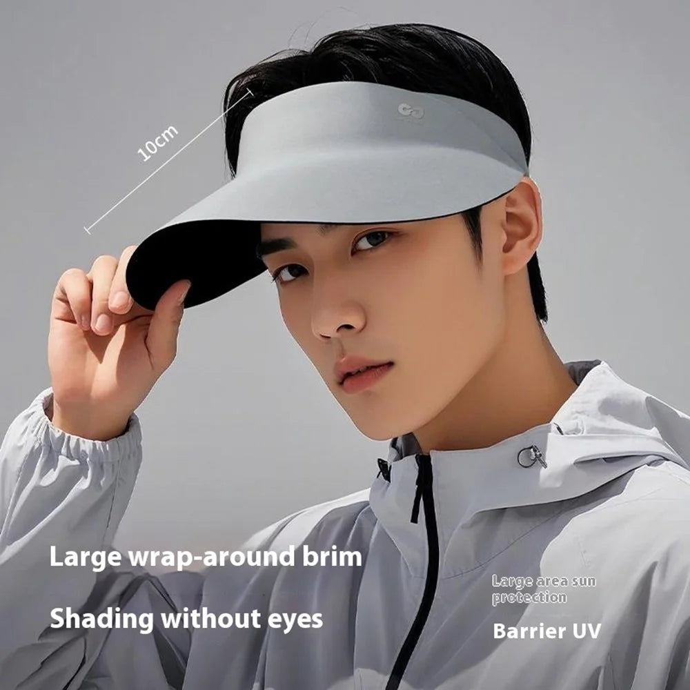 GOLOVEJOY XMZ291 Summer Open Top Sun Hat for Men Outdoor UV Protection Foldable Visor Cap - Black - 4