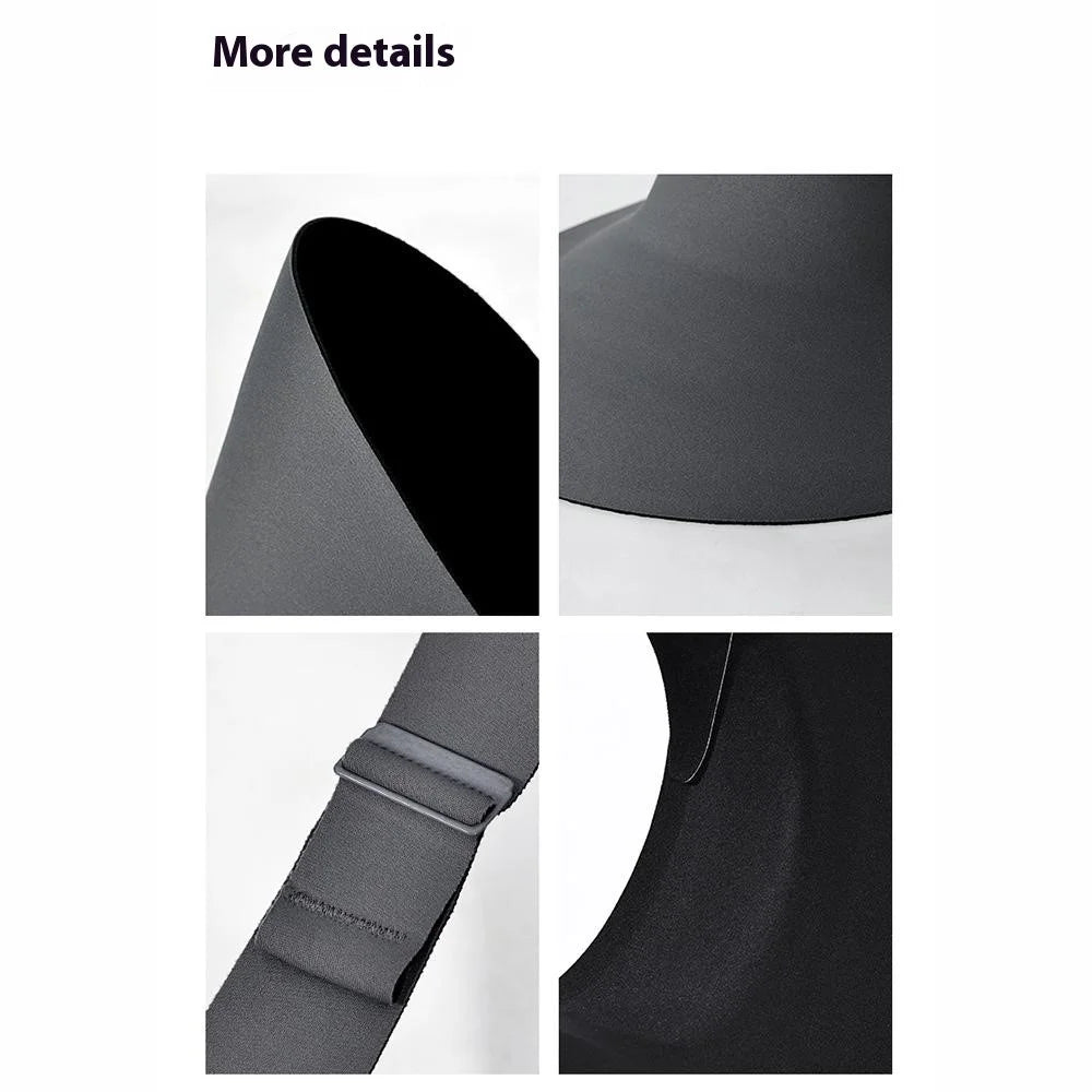 GOLOVEJOY XMZ291 Summer Open Top Sun Hat for Men Outdoor UV Protection Foldable Visor Cap - Black - 6