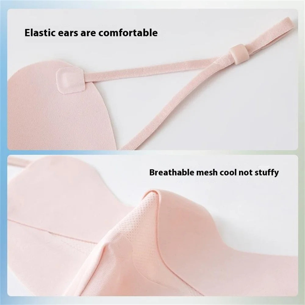 Summer Ice Silk Face Mask for Children Breathable Mesh UV Protection Kids Face Cover with Adjustable Ear Loops - Pink - 5