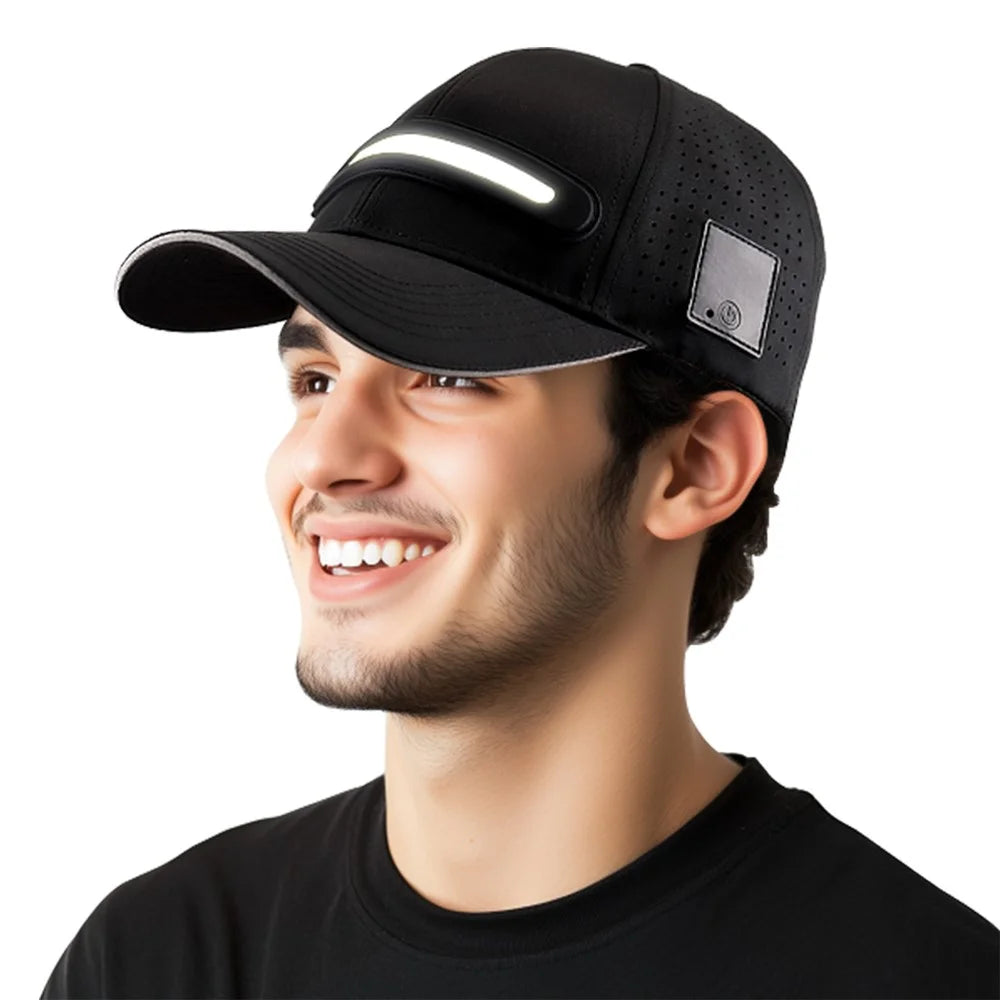 BQ-TD3 3 Modes LED Lighting Baseball Cap Rechargeable Illuminated Hat for Outdoor Activities - 4