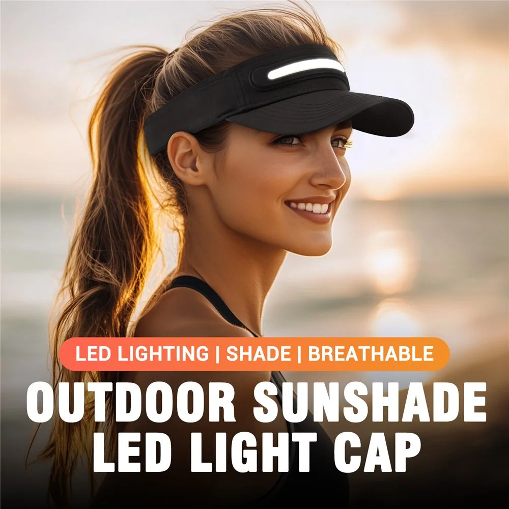 KD-TD3 Outdoor LED Illuminated Headlamp Cap Night Lighting Rechargeable Visor Hat - 2
