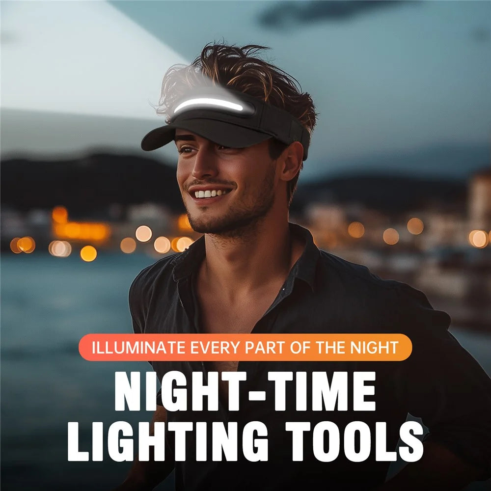KD-TD3 Outdoor LED Illuminated Headlamp Cap Night Lighting Rechargeable Visor Hat - 3