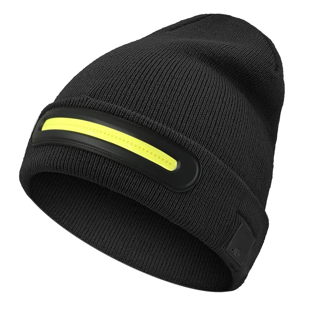 M1-TD3 LED  Light Rechargeable Beanie Hat Night Running Warm Knitted Cap Illuminated Headwear - 1