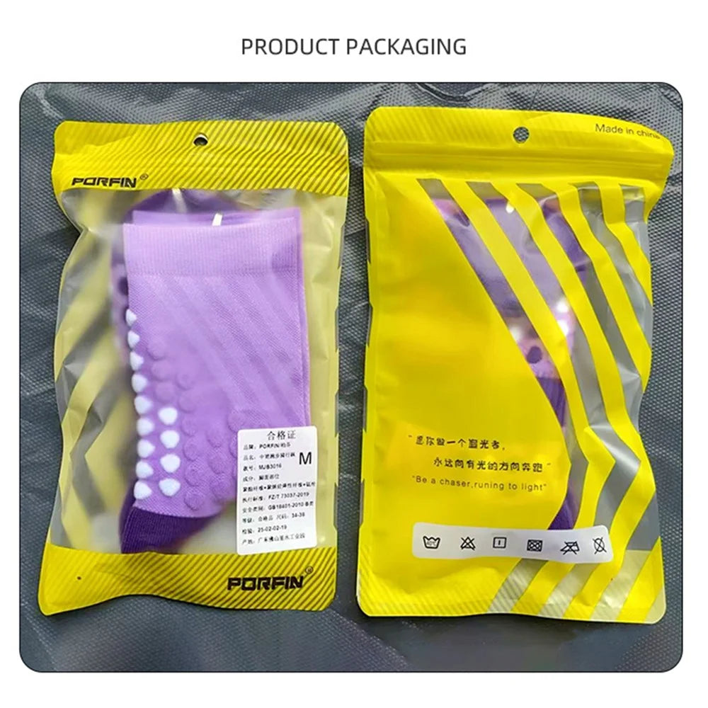 PORFIN Professional Sports Socks Sweat Wicking Mid Calf Socks for Running / Fitness / Basketball, Size M - Light Blue - 3