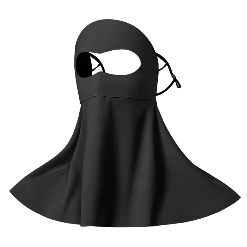 JLQLDB Full Face Neck Gaiter Mask Ice Silk Sun Protection Balaclava Motorcycle Riding Face Neck Cover - Black - 1