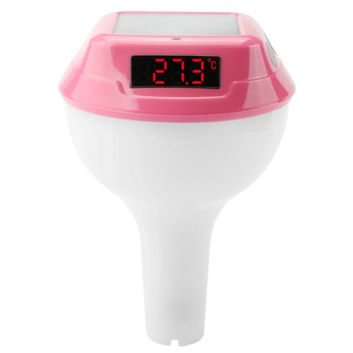 TS-PL03 Solar Powered Digital Display Floating Pool Thermometer with RGB Ambient Light for Swimming Pool - Pink - 1