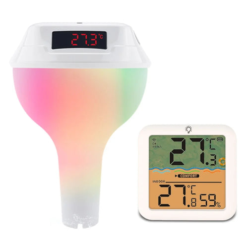 TS-PL04 RGB Solar Wireless Pool Thermometer Digital Display Floating Temperature Meter for Swimming Pool - 1