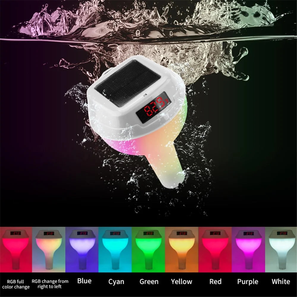 TS-PL04 RGB Solar Wireless Pool Thermometer Digital Display Floating Temperature Meter for Swimming Pool - 3