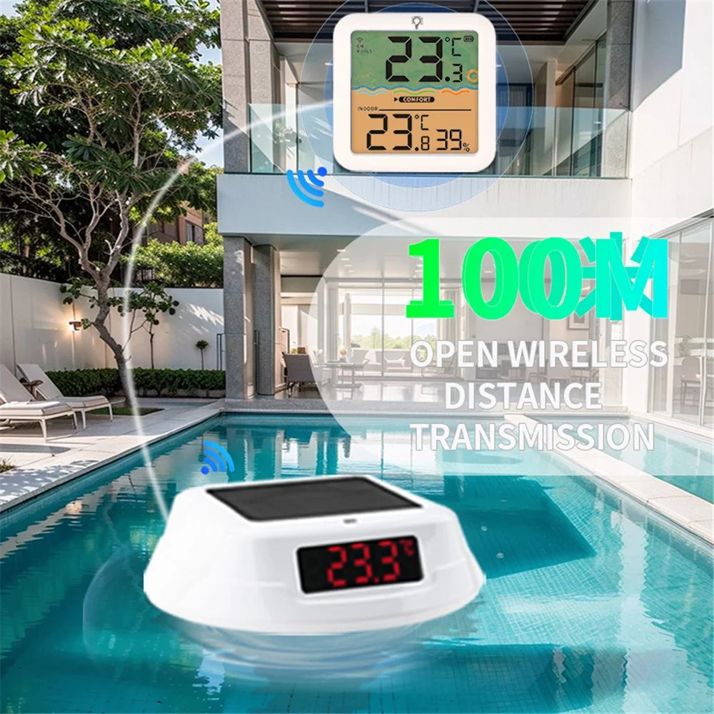 TS-PL04 RGB Solar Wireless Pool Thermometer Digital Display Floating Temperature Meter for Swimming Pool - 5