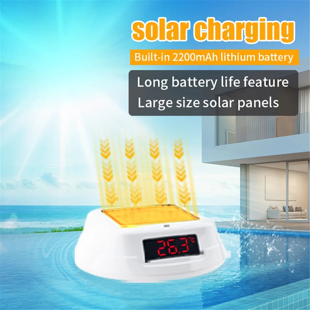 TS-PL04 RGB Solar Wireless Pool Thermometer Digital Display Floating Temperature Meter for Swimming Pool - 6