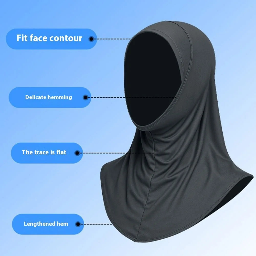 ETMSLTT Muslim Head Scarf for Children Sun Protection Milk Silk Middle Eastern Hijab Ethnic Turban Headwrap - Navy Blue - 3