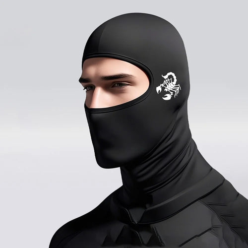 Windproof Cycling Full Face Mask Milk Silk Summer Outdoor Sun Protection Hood Balaclava - Black / TBTT-001 - 1