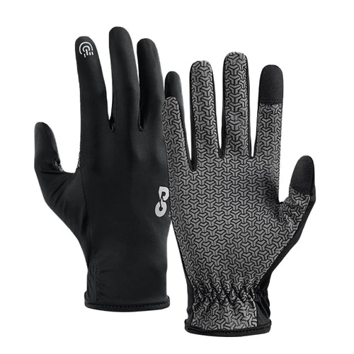GOLOVEJOY XG80 Sun Protection Ice Silk Touch Screen Gloves Anti Slip Full Finger Mittens for Outdoor Sports - Black / S - 1