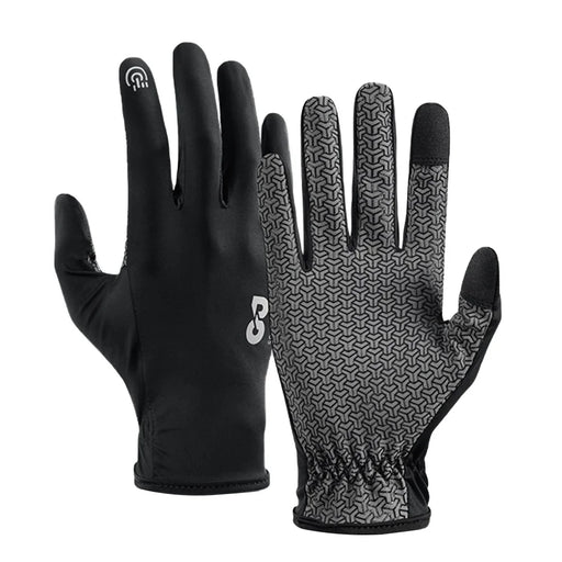 GOLOVEJOY XG80 Sun Protection Ice Silk Touch Screen Gloves Anti Slip Full Finger Mittens for Outdoor Sports - Black / S - 1
