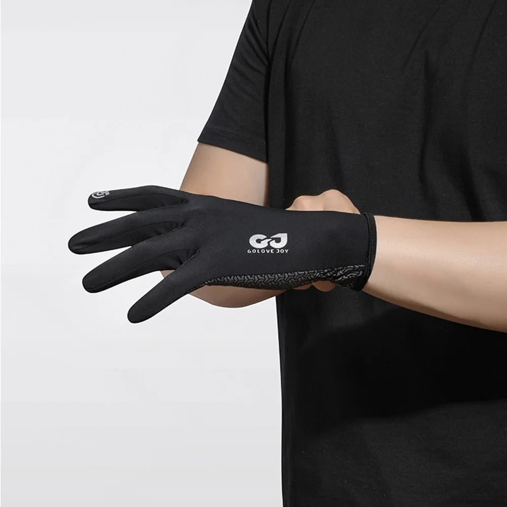 GOLOVEJOY XG80 Sun Protection Ice Silk Touch Screen Gloves Anti Slip Full Finger Mittens for Outdoor Sports - Black / S - 3