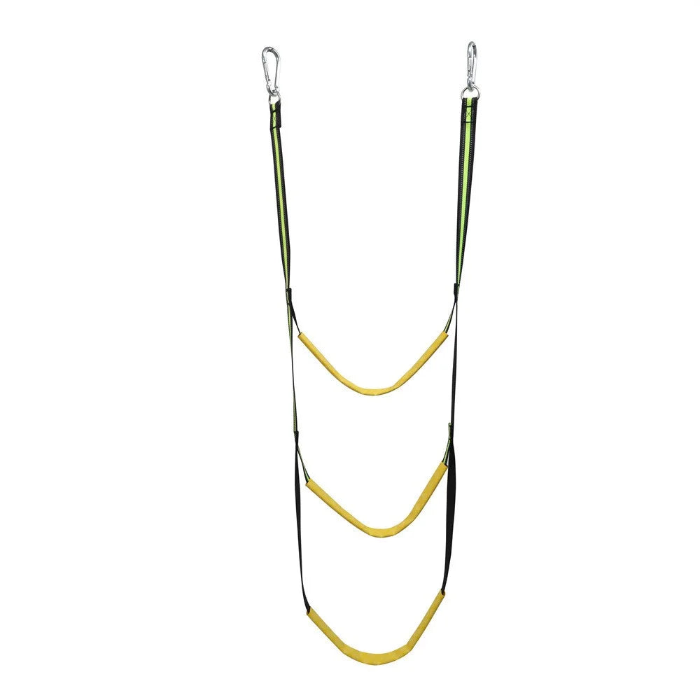 3 Steps Inflatable Boat Boarding Ladder Marine Rope with Hanging Hooks Climbing Aider for Kayak - Fluorescent Green - 1