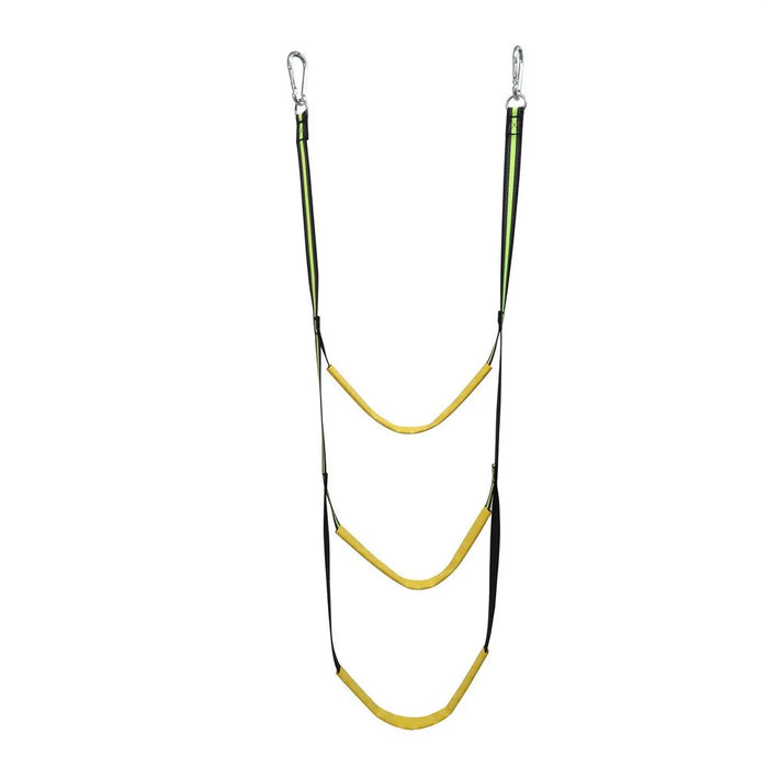 3 Steps Inflatable Boat Boarding Ladder Marine Rope with Hanging Hooks Climbing Aider for Kayak - Fluorescent Green - 1
